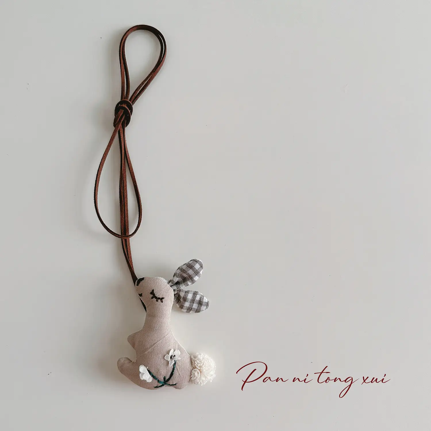 Cute Fabric Animal Pendant for Girls, 4cm High, Brown String - Image 14
