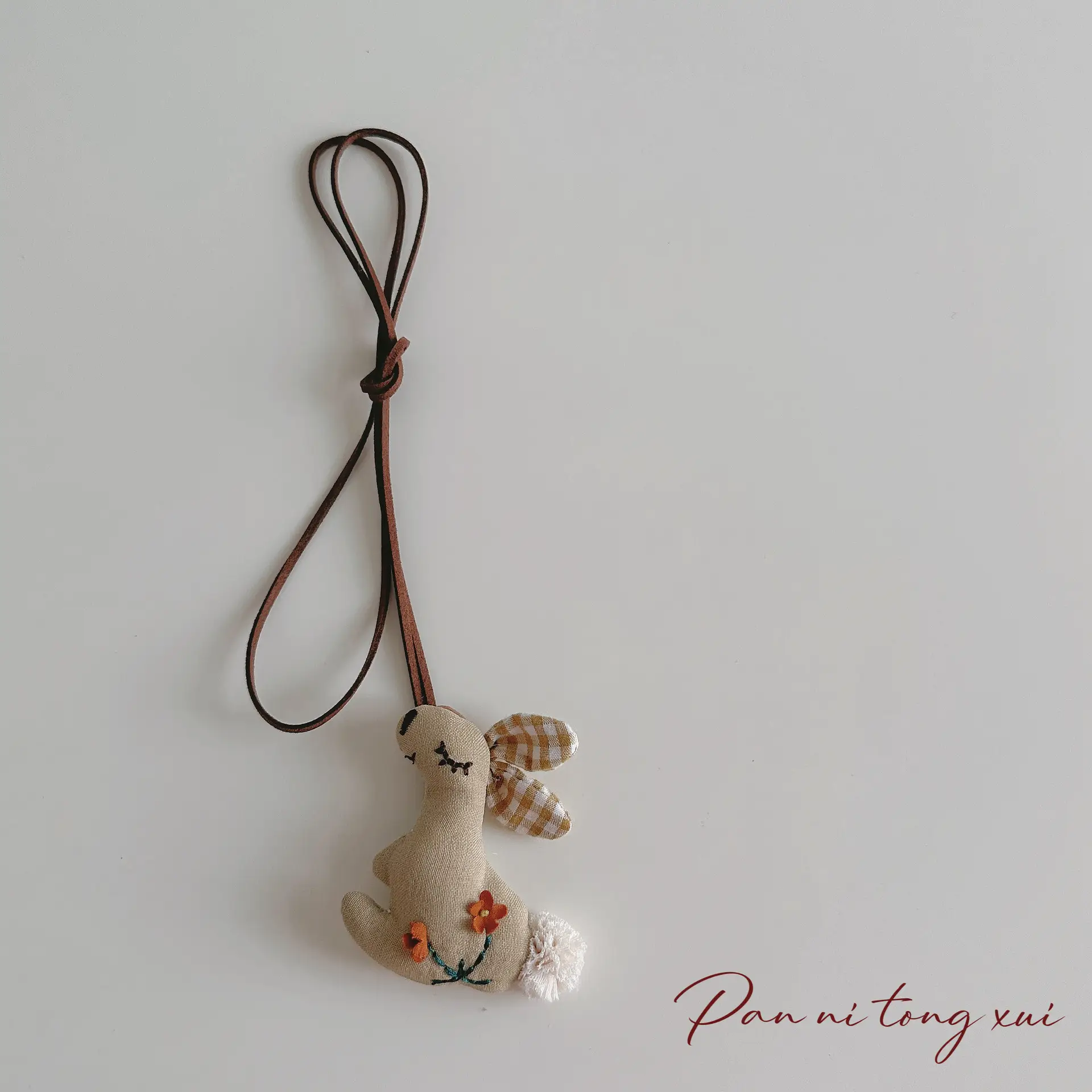Cute Fabric Animal Pendant for Girls, 4cm High, Brown String - Image 15