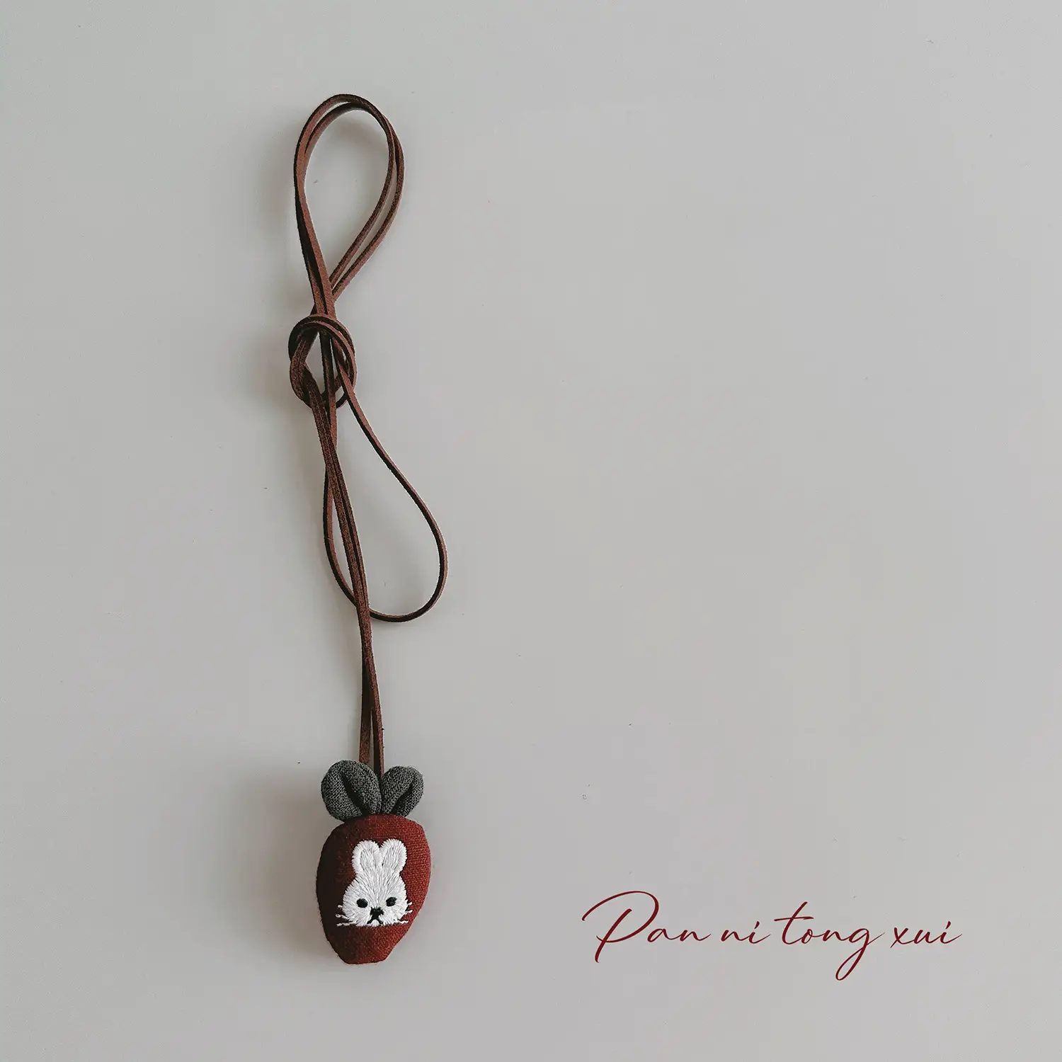 Cute Fabric Animal Pendant for Girls, 4cm High, Brown String — feature 46