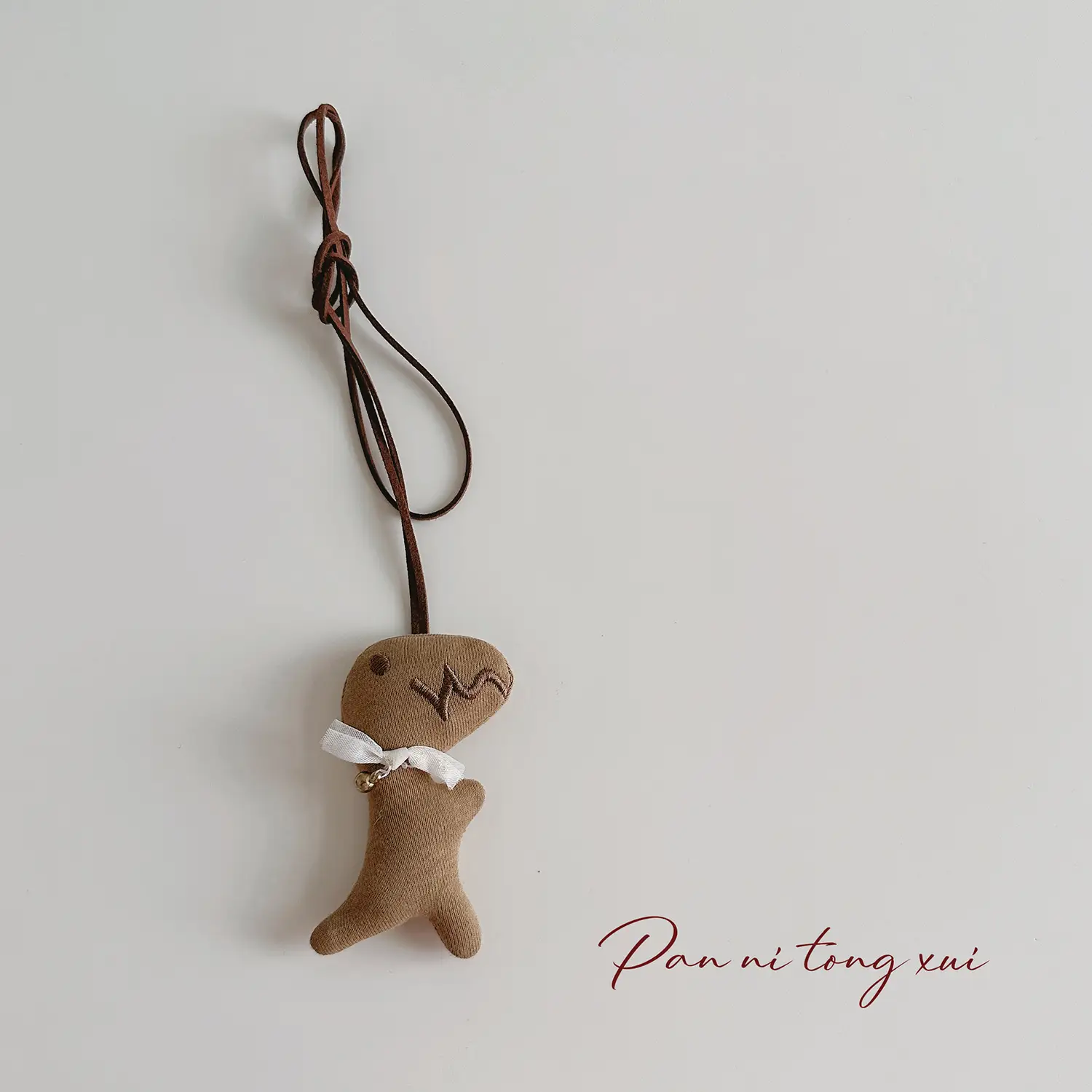 Cute Fabric Animal Pendant for Girls, 4cm High, Brown String — feature 34