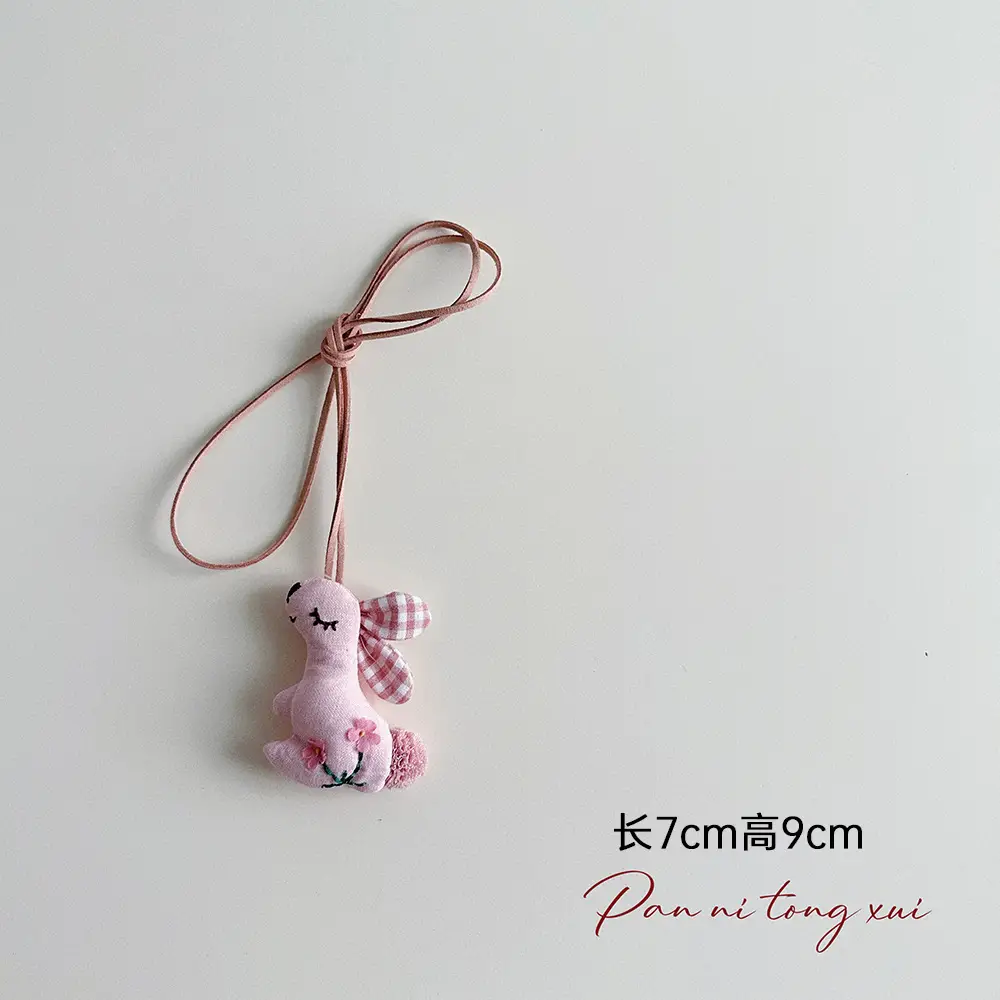 Cute Fabric Animal Pendant for Girls, 4cm High, Brown String - Image 34