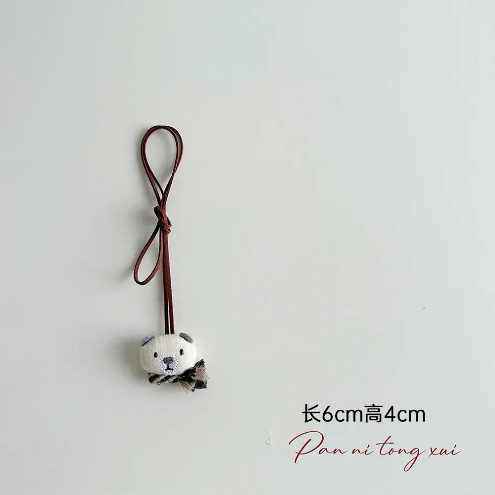 Cute Fabric Animal Pendant for Girls, 4cm High, Brown String - Image 36