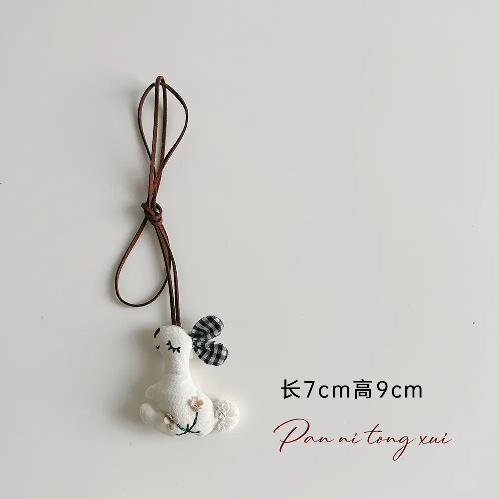 Cute Fabric Animal Pendant for Girls, 4cm High, Brown String - Image 38