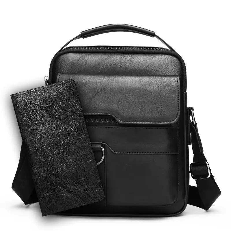 Men's Brown Leather Crossbody Shoulder Bag