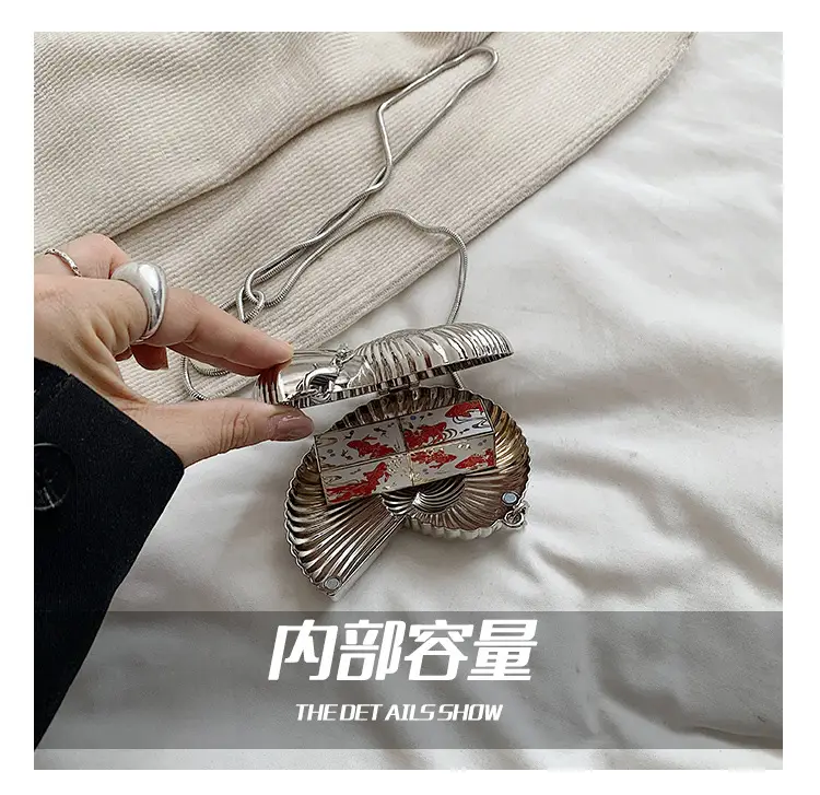 Niche Design Underarm Bag 2024 New Fashion Small Round Bag Shoulder Red Bag Western Style Beautiful Chain Crossbody Bag — feature 8