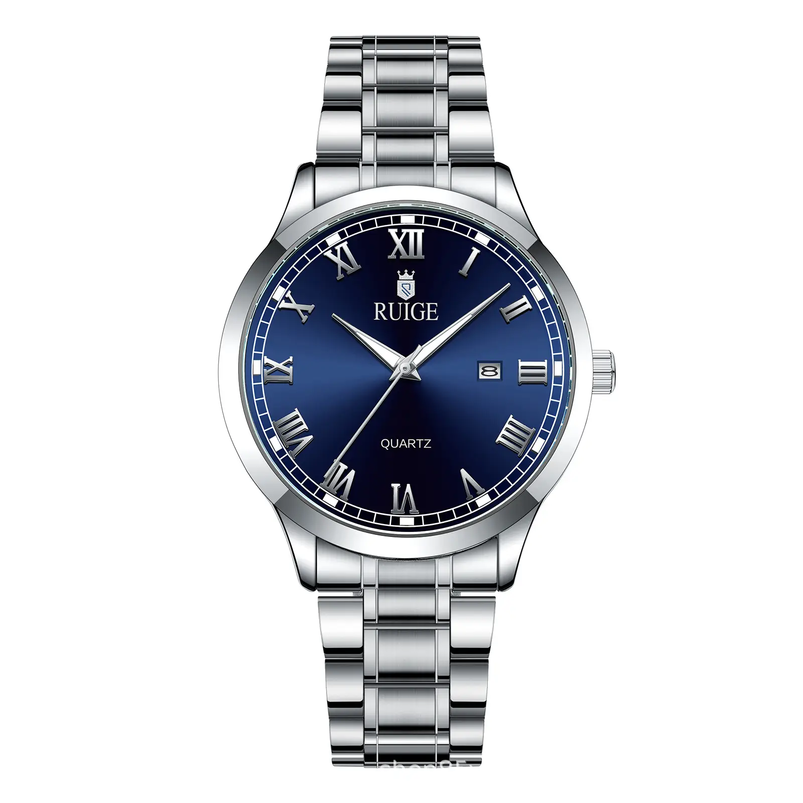 Ruige Stainless Steel Men's Quartz Watch with Calendar - Image 5