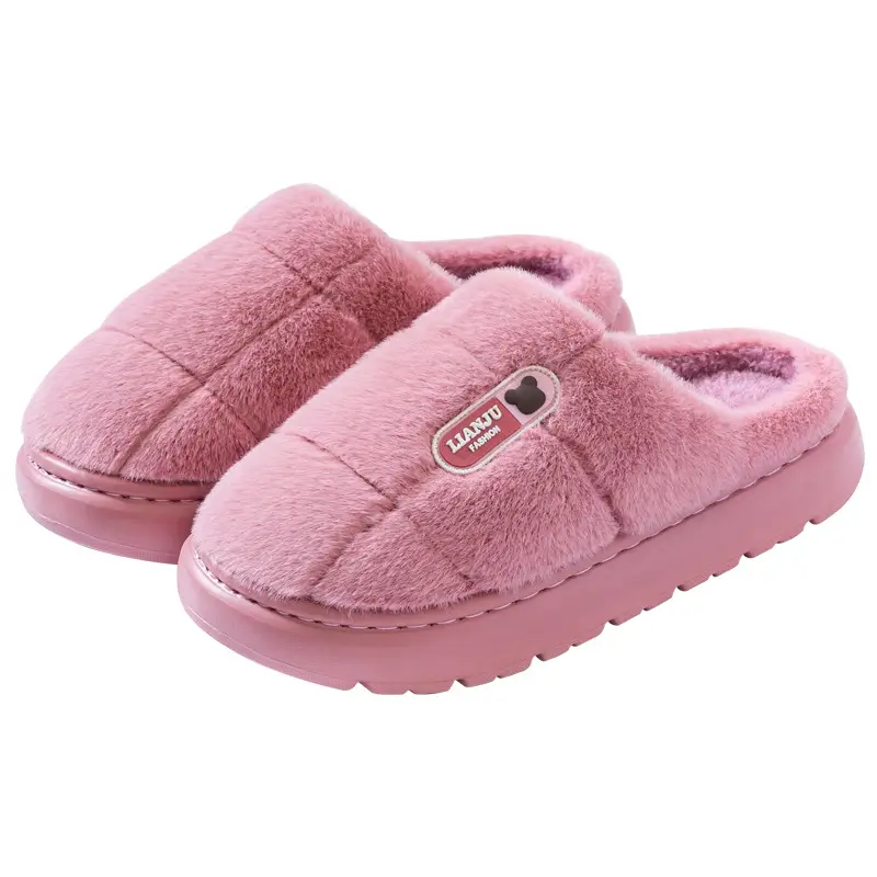 Large Size Cotton Slippers for Men for Winter Outdoor Wear 2026 New Style Indoor Home Thick-Soled Warm Non-Slip Plush Slippers for Men