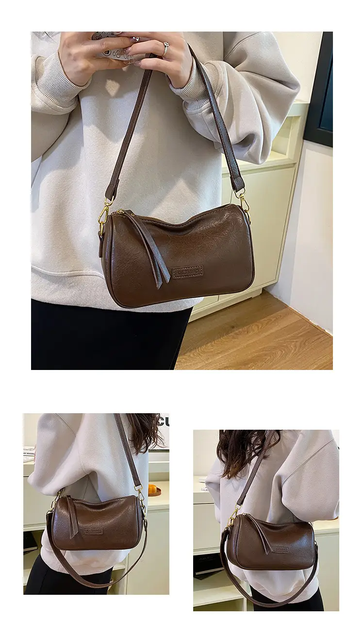 Vintage Black Leather Shoulder Bag for Women 2024 — feature 10