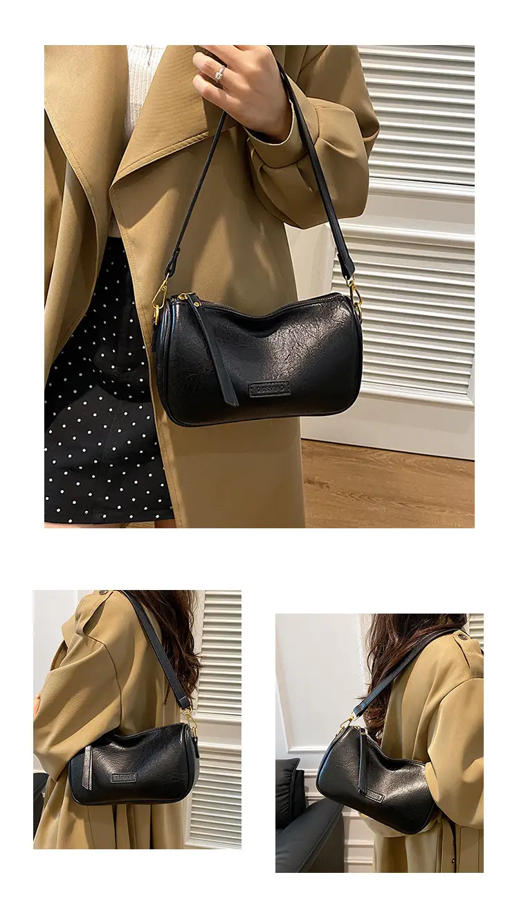 Vintage Black Leather Shoulder Bag for Women 2024 — feature 12