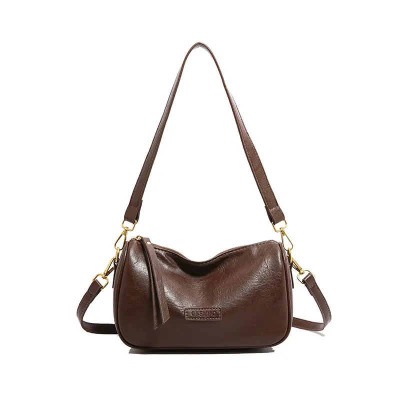 Vintage Black Leather Shoulder Bag for Women 2024 - Image 3