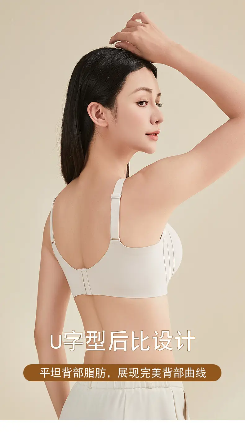 Women's Green Anti-Expansion Wire-Free Bra with Side Reduction — feature 16