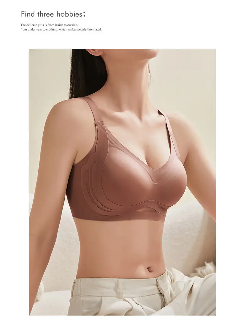 Women's Green Anti-Expansion Wire-Free Bra with Side Reduction — feature 20
