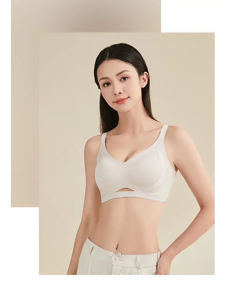 Women's Green Anti-Expansion Wire-Free Bra with Side Reduction — feature 22