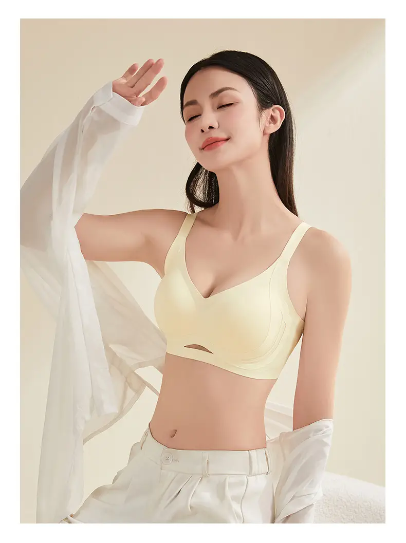 Women's Green Anti-Expansion Wire-Free Bra with Side Reduction — feature 24