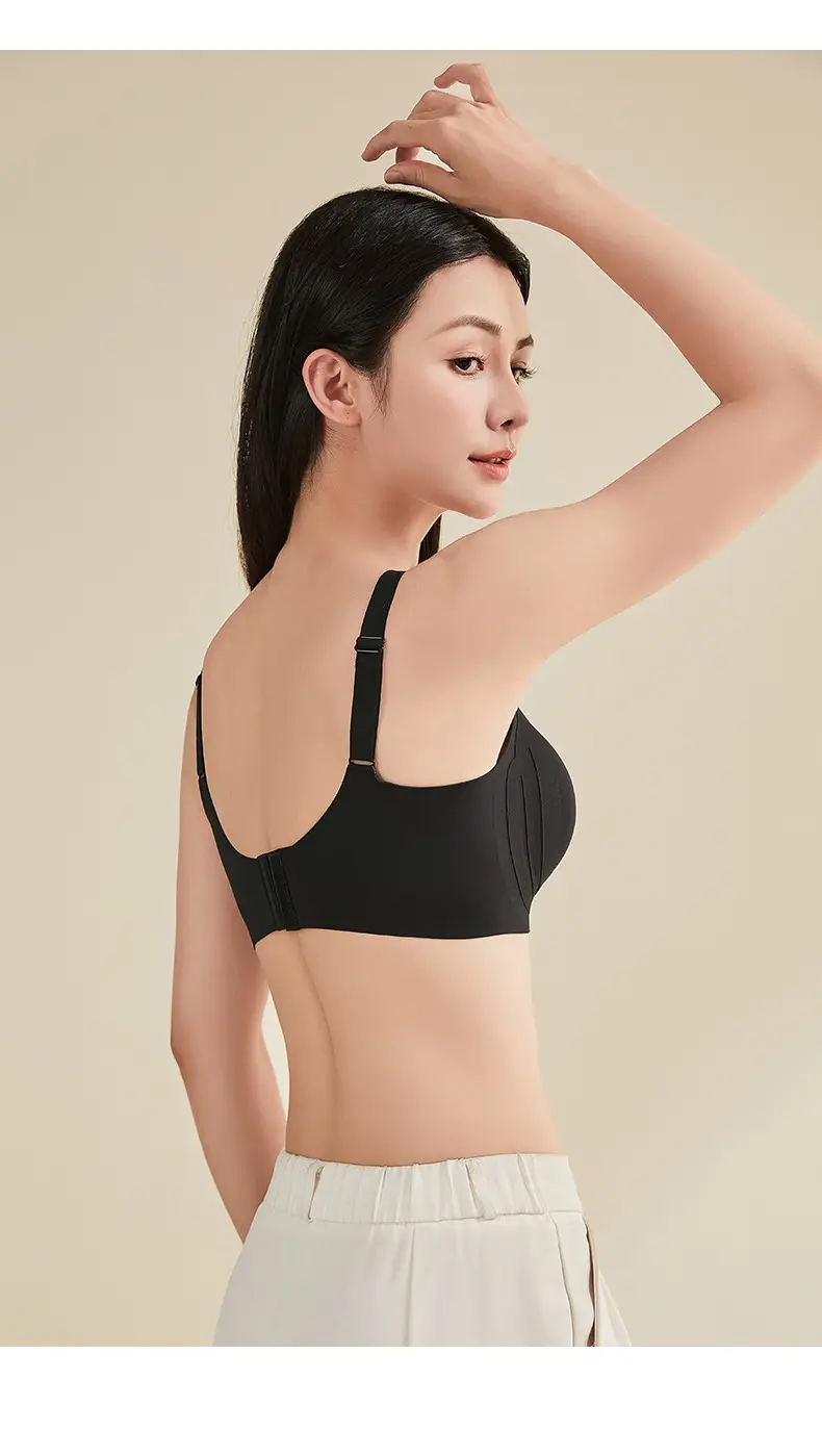 Women's Green Anti-Expansion Wire-Free Bra with Side Reduction — feature 27