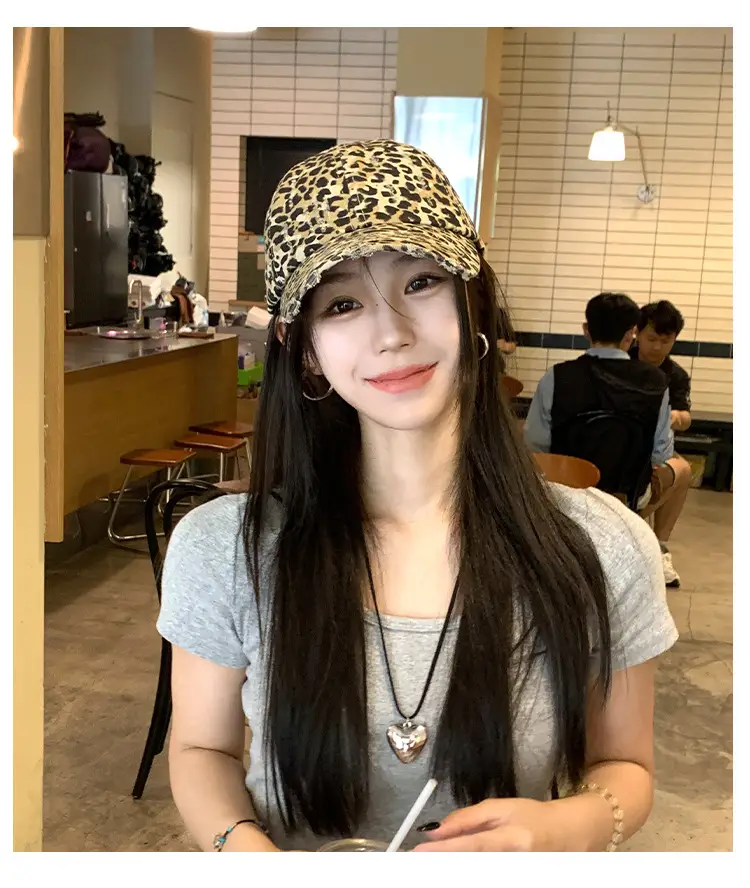 Women Leopard Print Cap Spring Autumn Retro Korean Style — feature 11