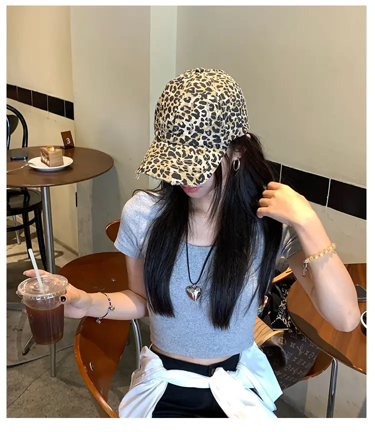 Women Leopard Print Cap Spring Autumn Retro Korean Style — feature 12