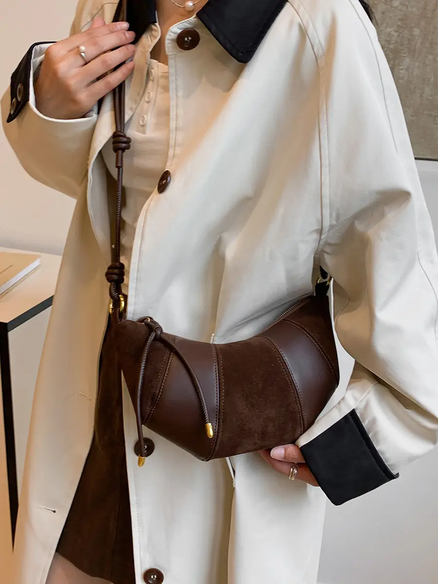 Vintage Frosted Shoulder Bag Women 2025 Casual Brown - Image 5