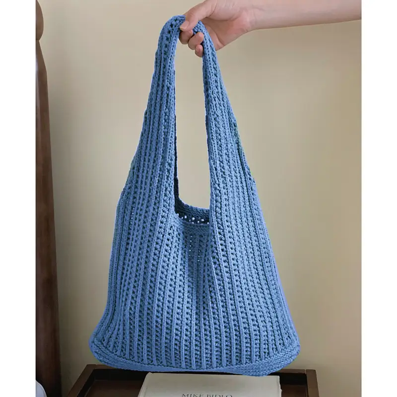 Woven Korean Style Lazy Style Portable Knitted Shoulder Bag Solid Color - Image 5