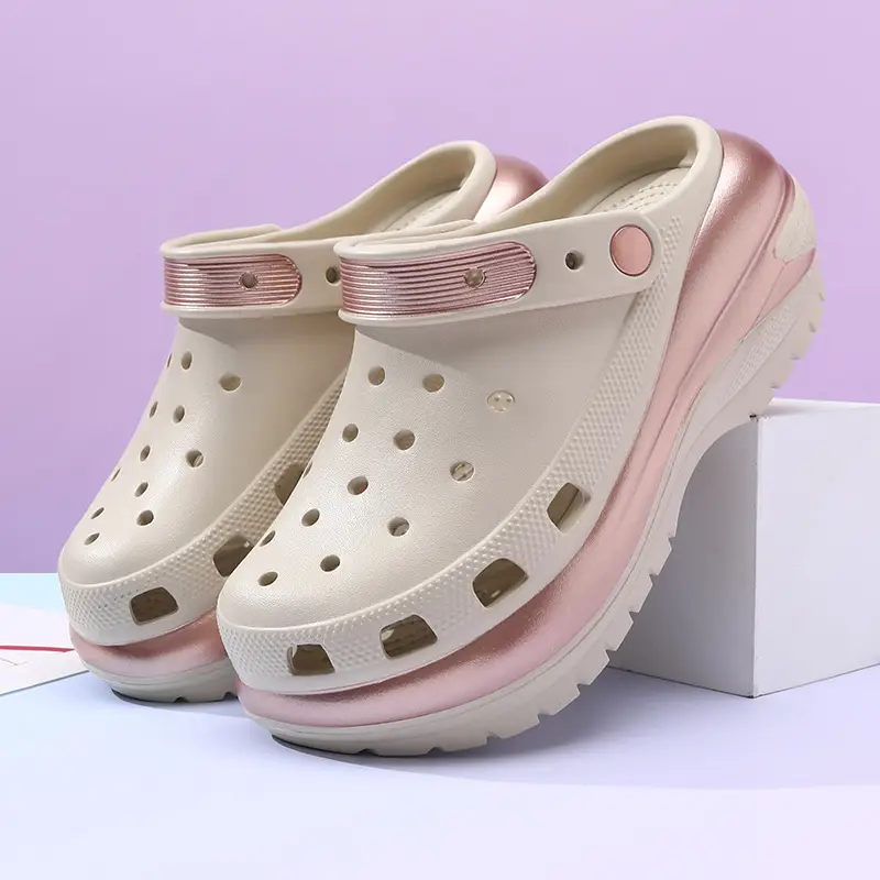 Summer Women's Cave Shoes Stomp Sense Increased Non-slip Sandals Wear-resistant Breathable Non-smelly Feet Outer Wear Beach EVA Slippers