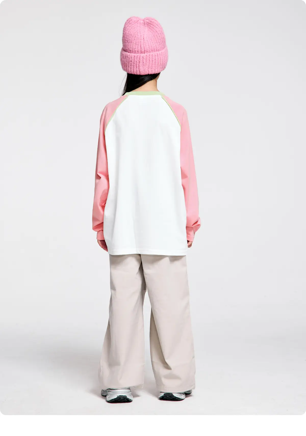 Kids Raglan Sleeve T-Shirt Pink White 2023 Print — feature 19