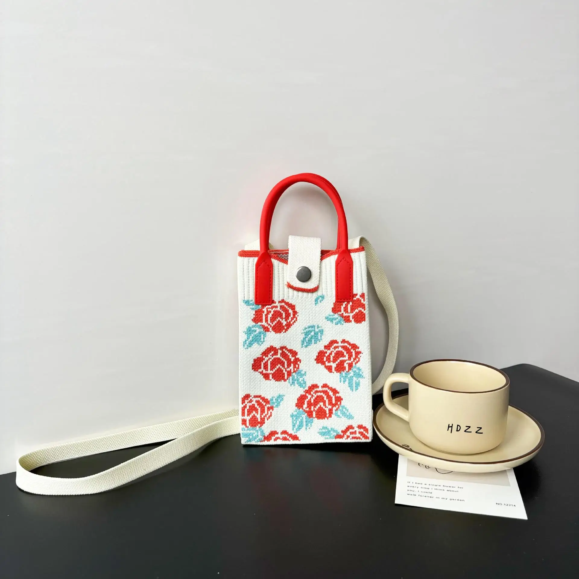 Flower Knitted Shoulder Crossbody Bag Niche Trendy