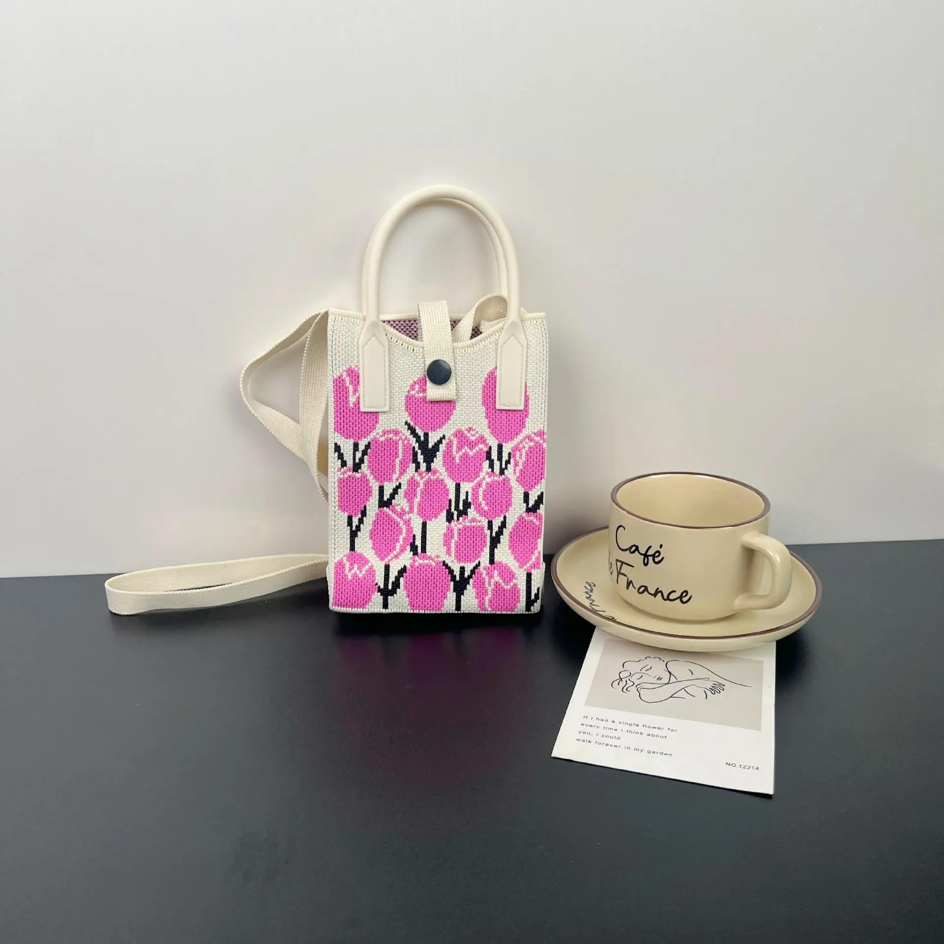 Flower Knitted Shoulder Crossbody Bag Niche Trendy