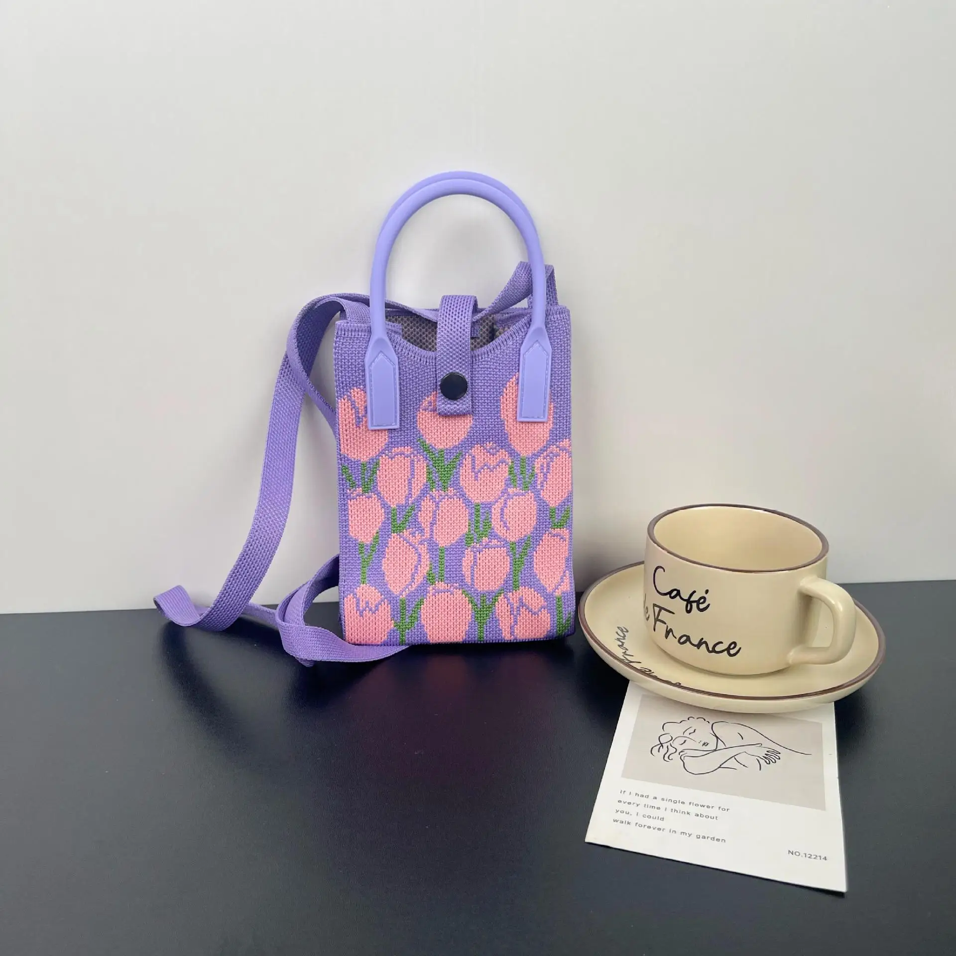 Flower Knitted Shoulder Crossbody Bag Niche Trendy