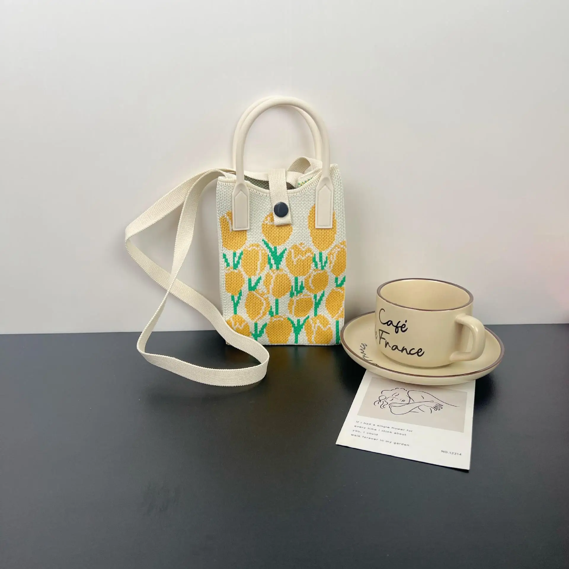 Flower Knitted Shoulder Crossbody Bag Niche Trendy