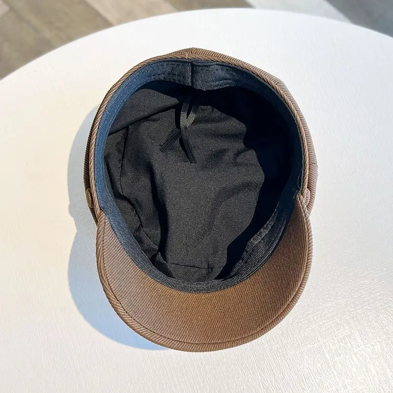 Women's K-Style Octagonal Hat Brown 2024 - Image 8