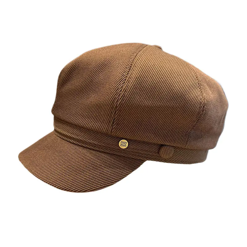 Women's K-Style Octagonal Hat Brown 2024 - Image 9