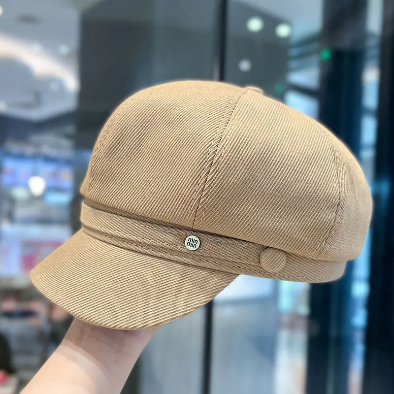 Women's K-Style Octagonal Hat Brown 2024 - Image 2