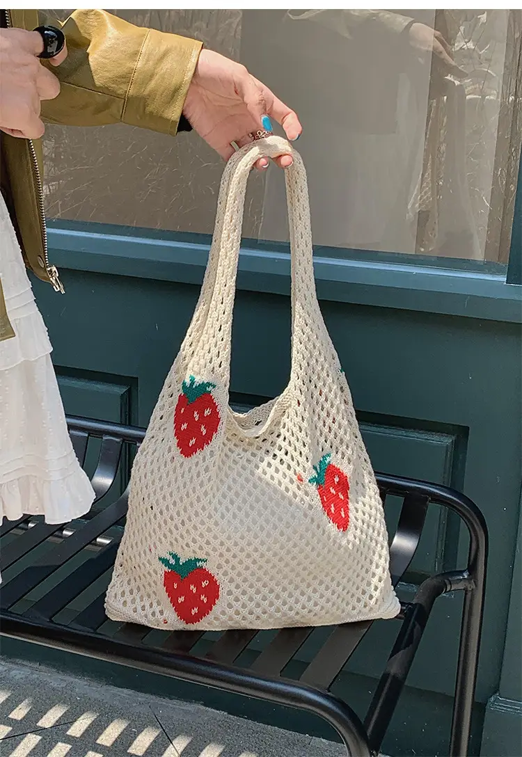 Women's Knitted Flower Shoulder Bag Large Capacity — feature 11