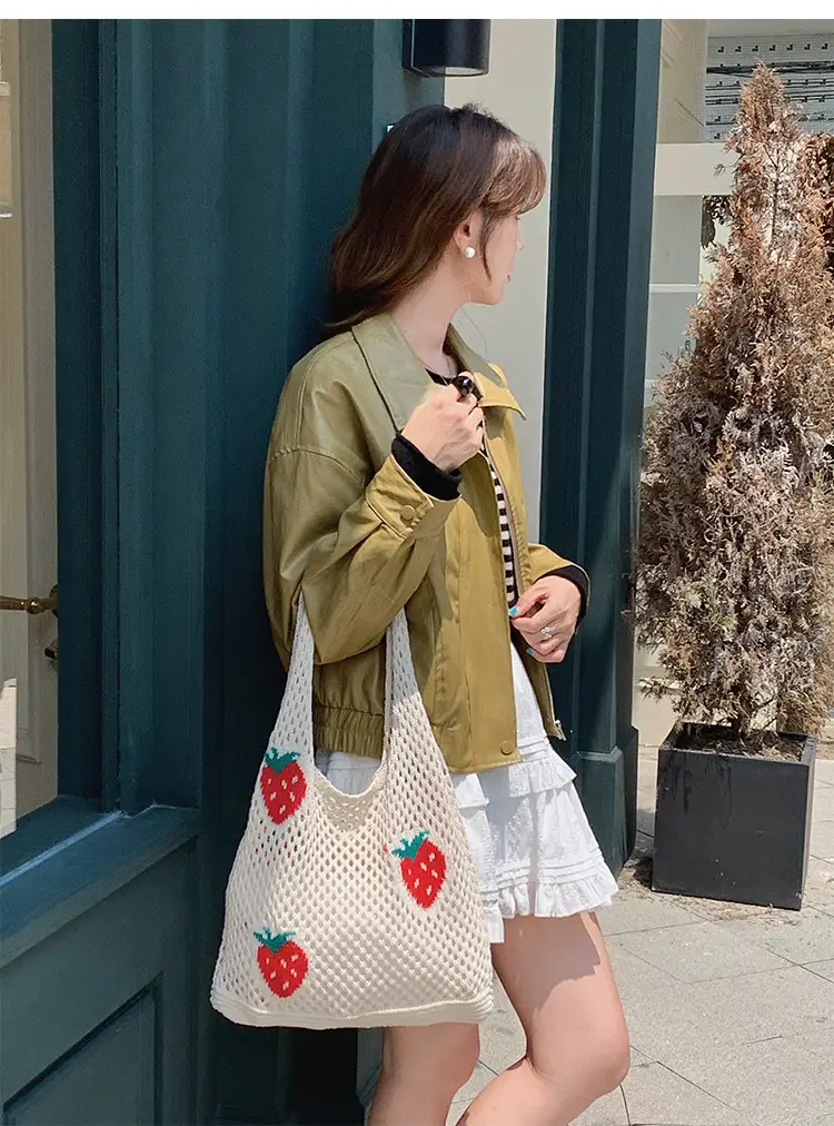 Women's Knitted Flower Shoulder Bag Large Capacity — feature 12
