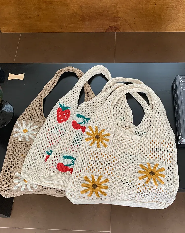 Women's Knitted Flower Shoulder Bag Large Capacity — feature 18