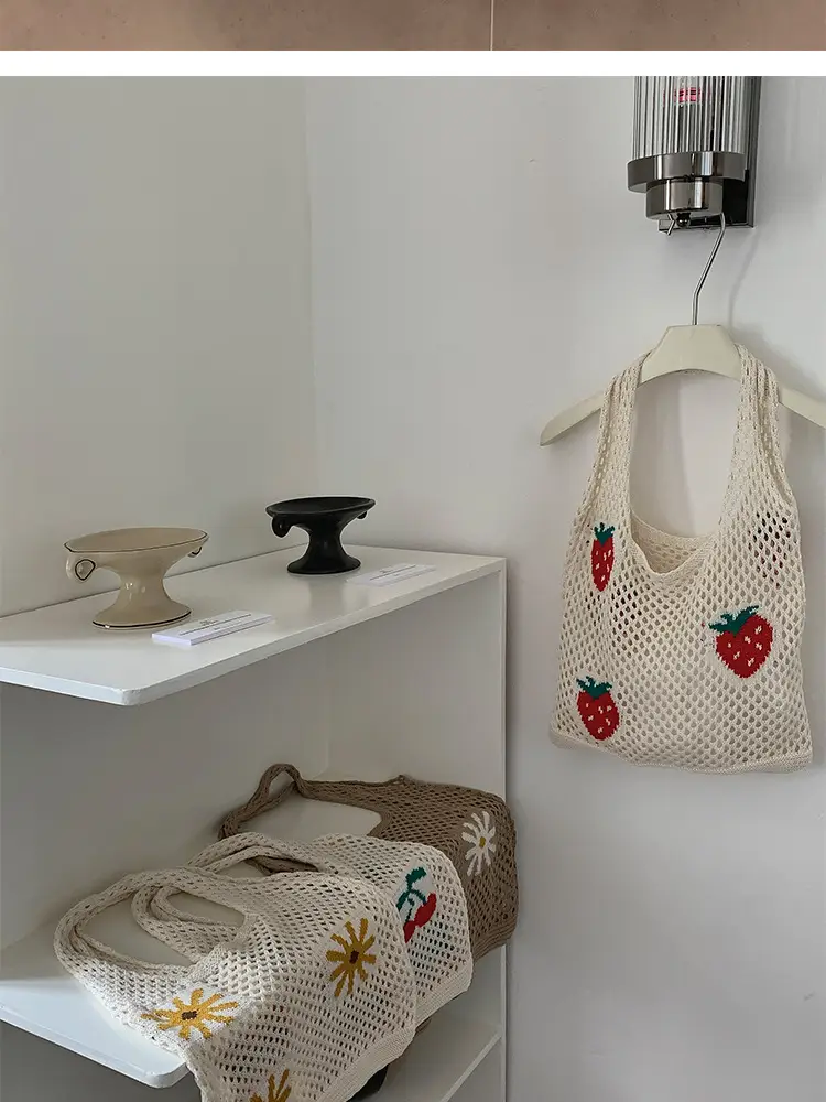 Women's Knitted Flower Shoulder Bag Large Capacity — feature 19