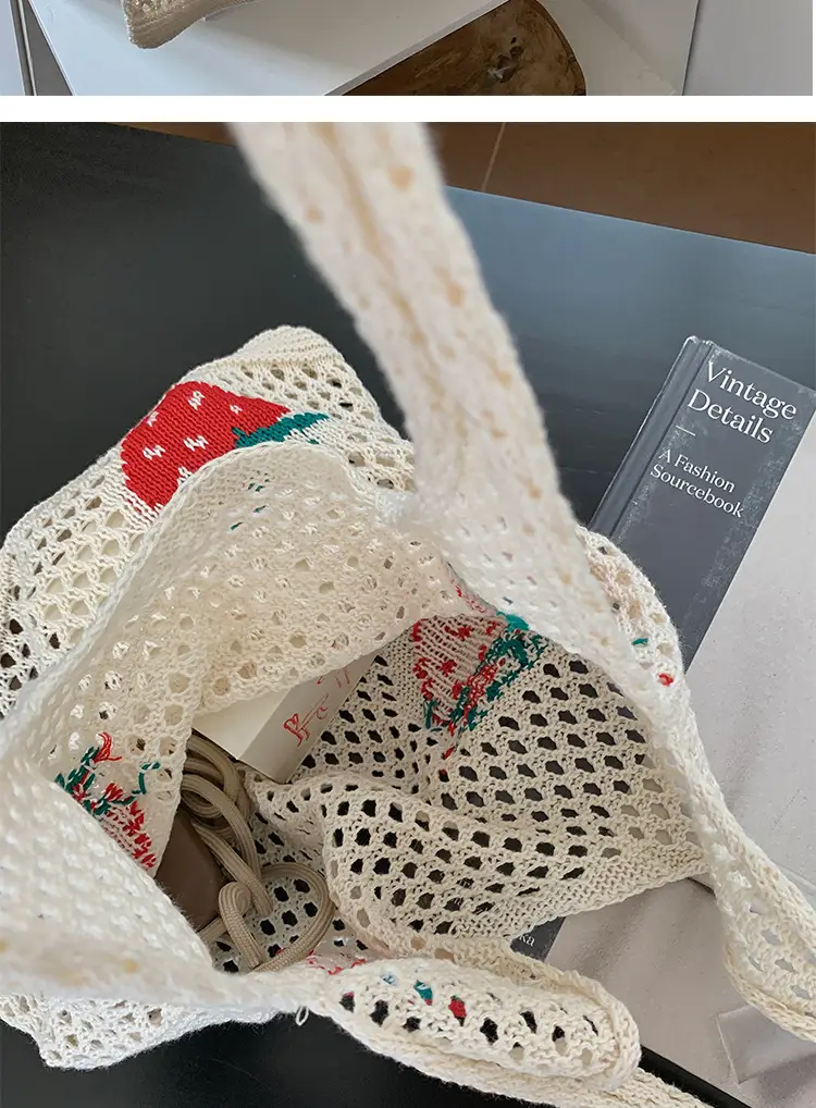 Women's Knitted Flower Shoulder Bag Large Capacity — feature 21