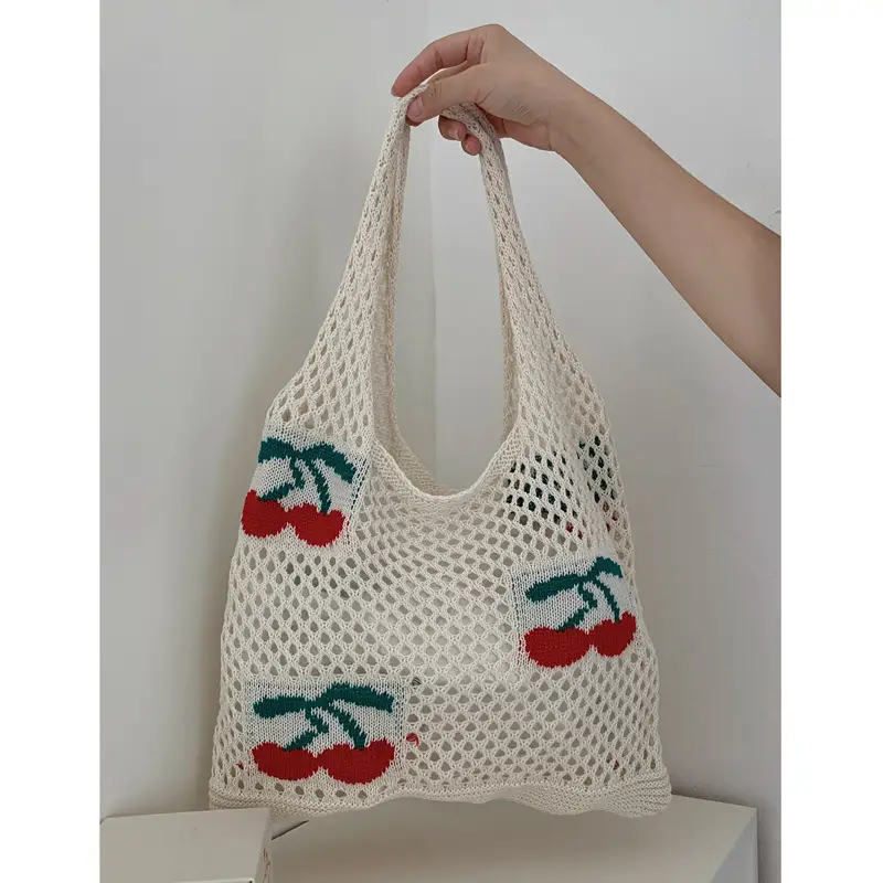 Women's Knitted Flower Shoulder Bag Large Capacity