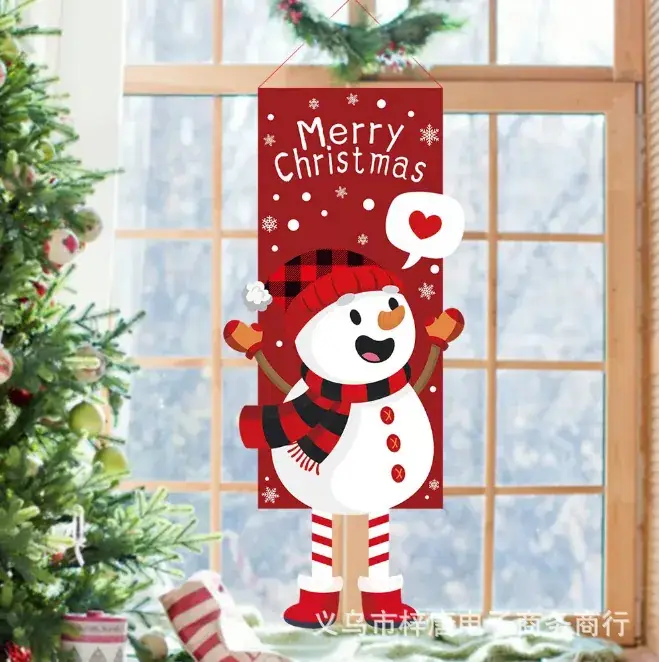 Christmas Snowman Hanging Flag Decor