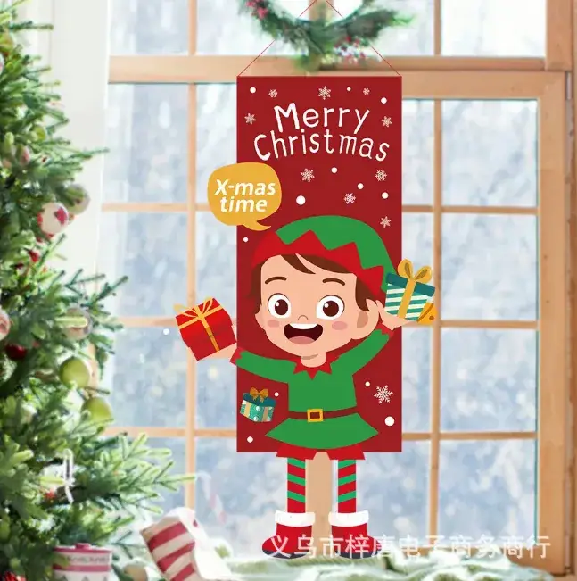 Christmas Snowman Hanging Flag Decor