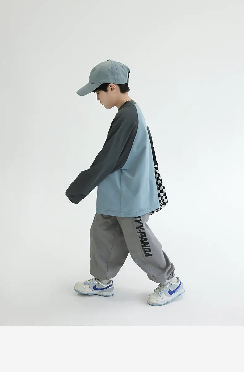 Panda Yuanyuan Boys Raglan Sleeve T-Shirt Green White Cotton — feature 35