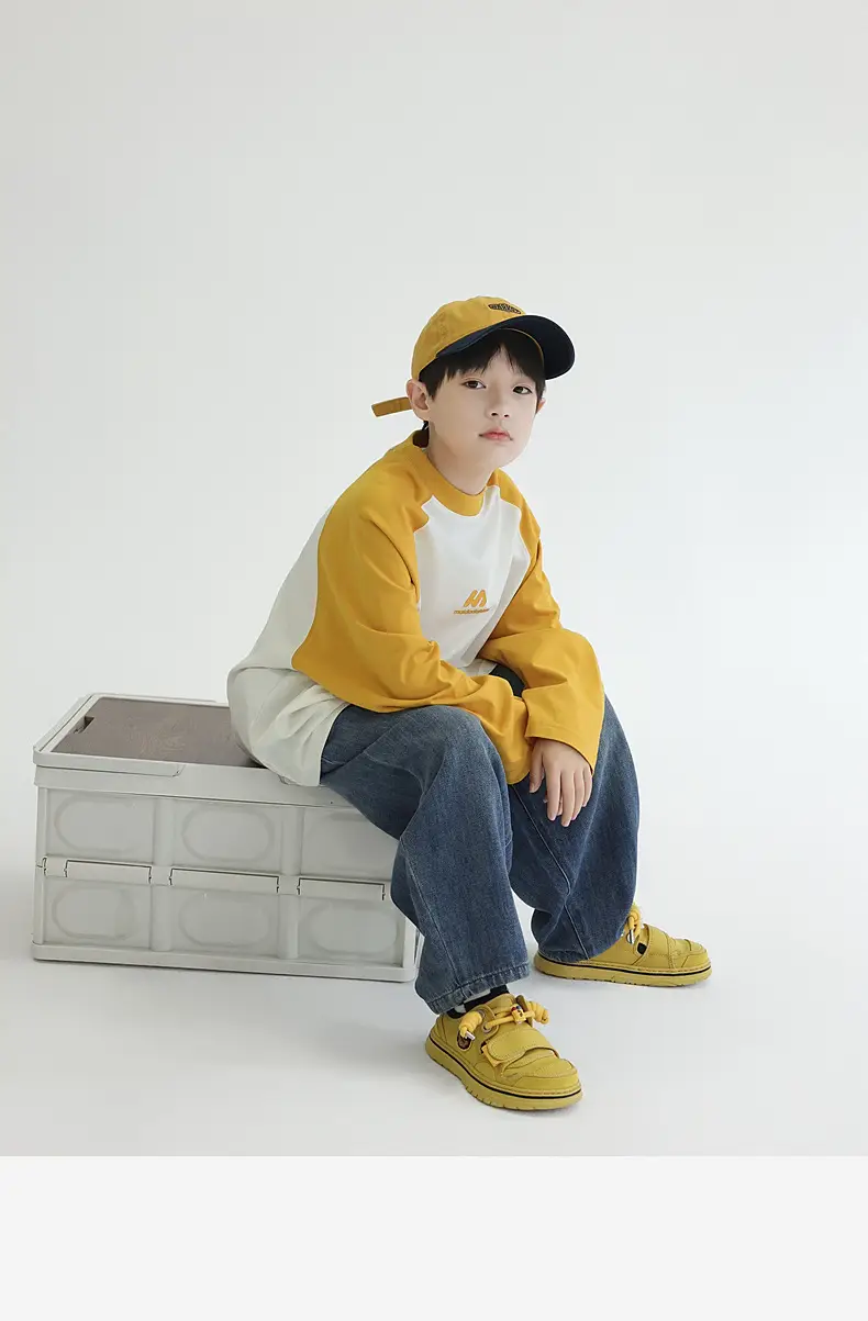 Panda Yuanyuan Boys Raglan Sleeve T-Shirt Green White Cotton — feature 41