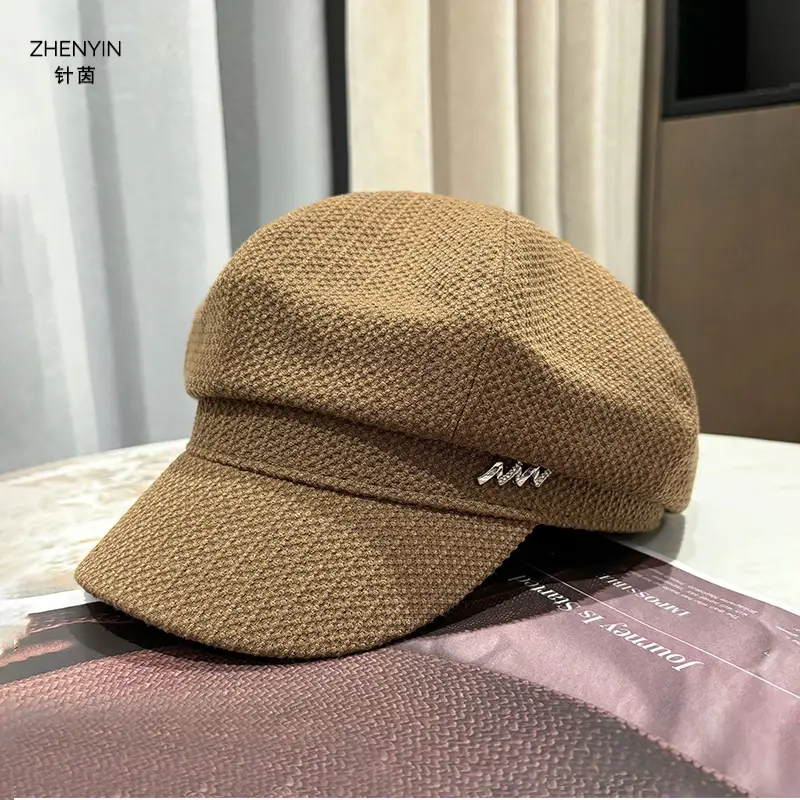 Needle Yin Black Octagonal Cap for Girls Winter Casual - Image 2
