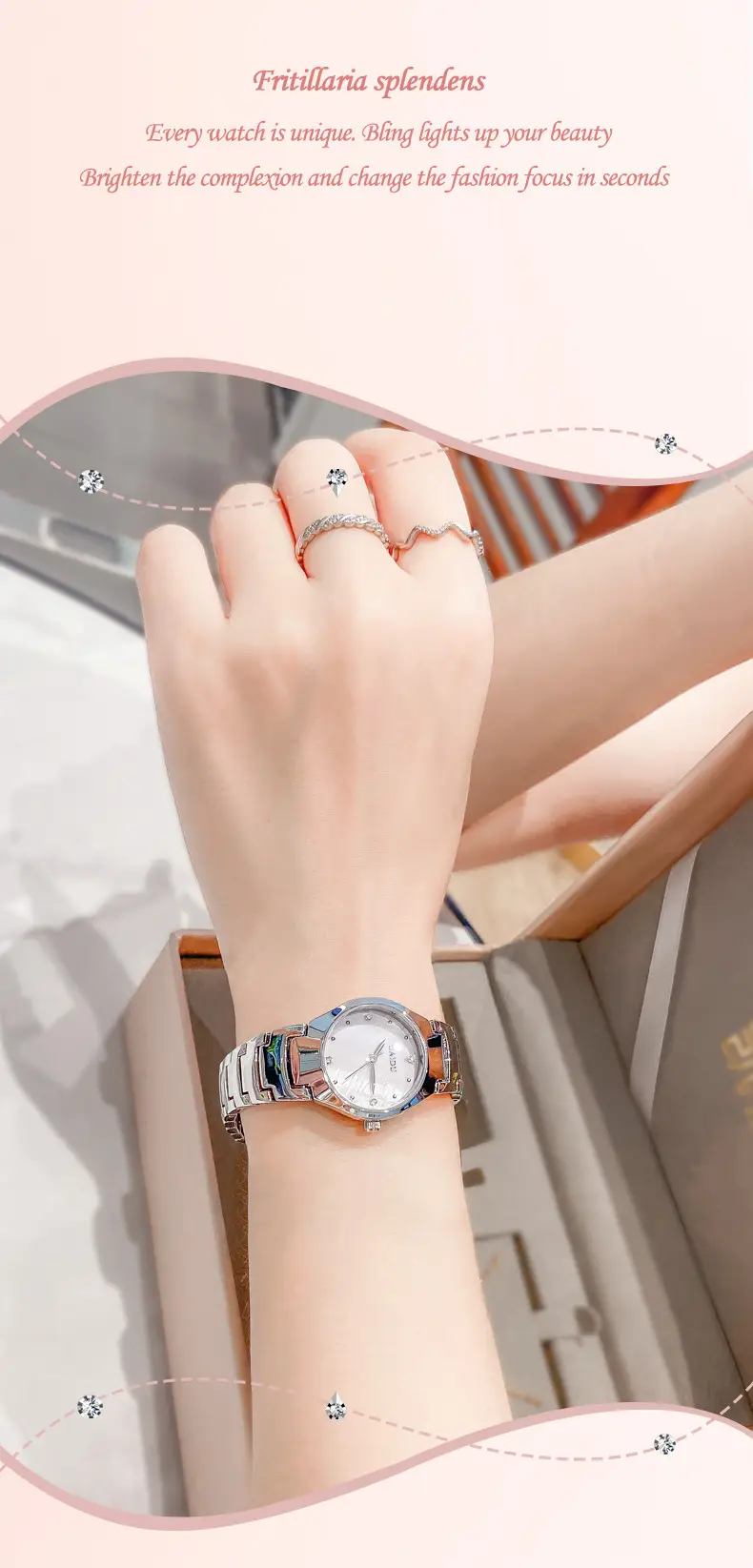 Ultra-Thin Women's Quartz Watch with Fine Steel Band — feature 16