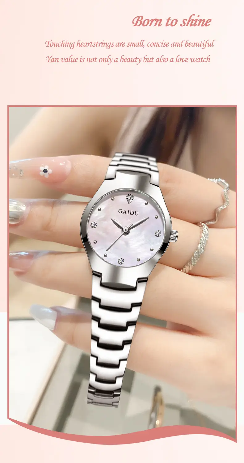 Ultra-Thin Women's Quartz Watch with Fine Steel Band — feature 17