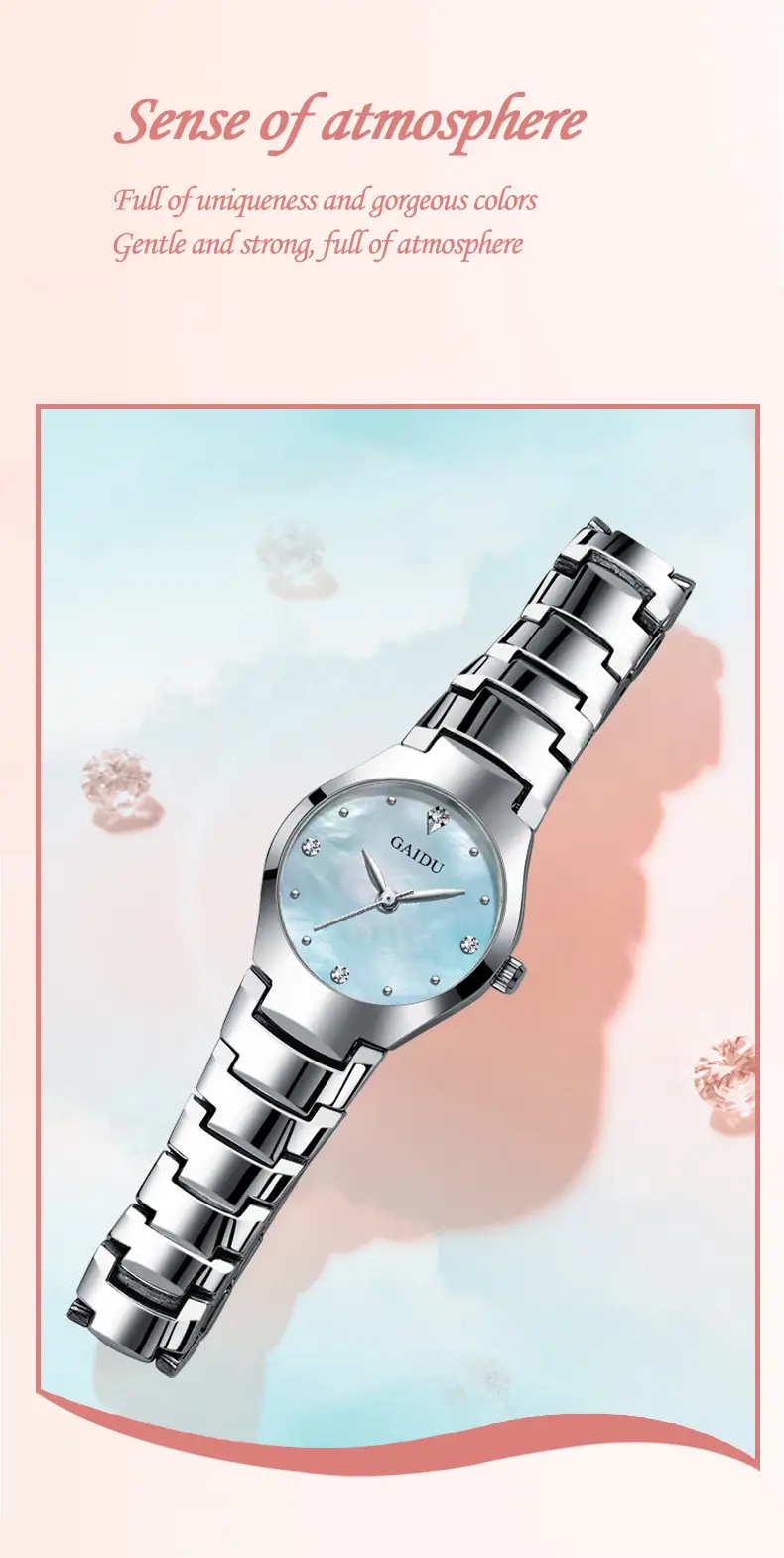 Ultra-Thin Women's Quartz Watch with Fine Steel Band — feature 19