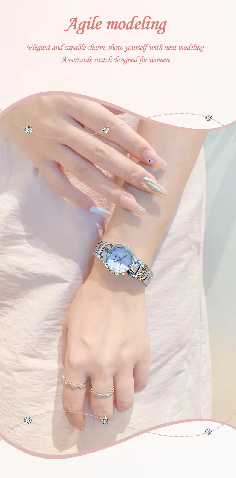 Ultra-Thin Women's Quartz Watch with Fine Steel Band — feature 20