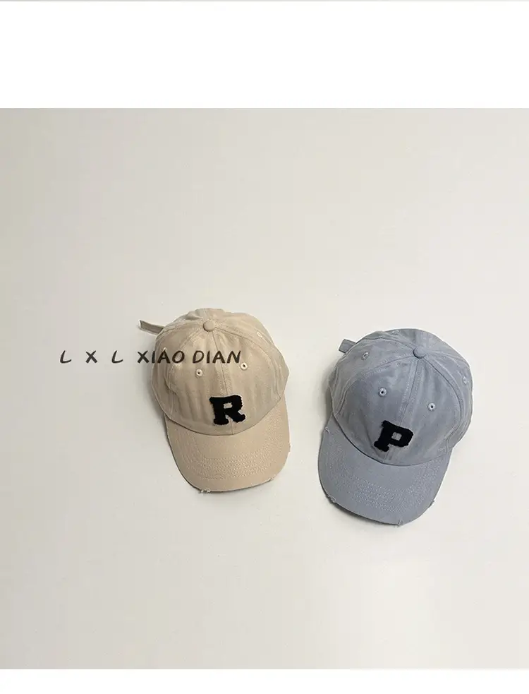 Vintage Distressed Kids Cap Beige Baseball Cap — feature 11