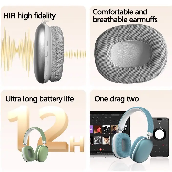 Pink Wireless Bluetooth Headphones Type-C for Students & Gamers - Image 8