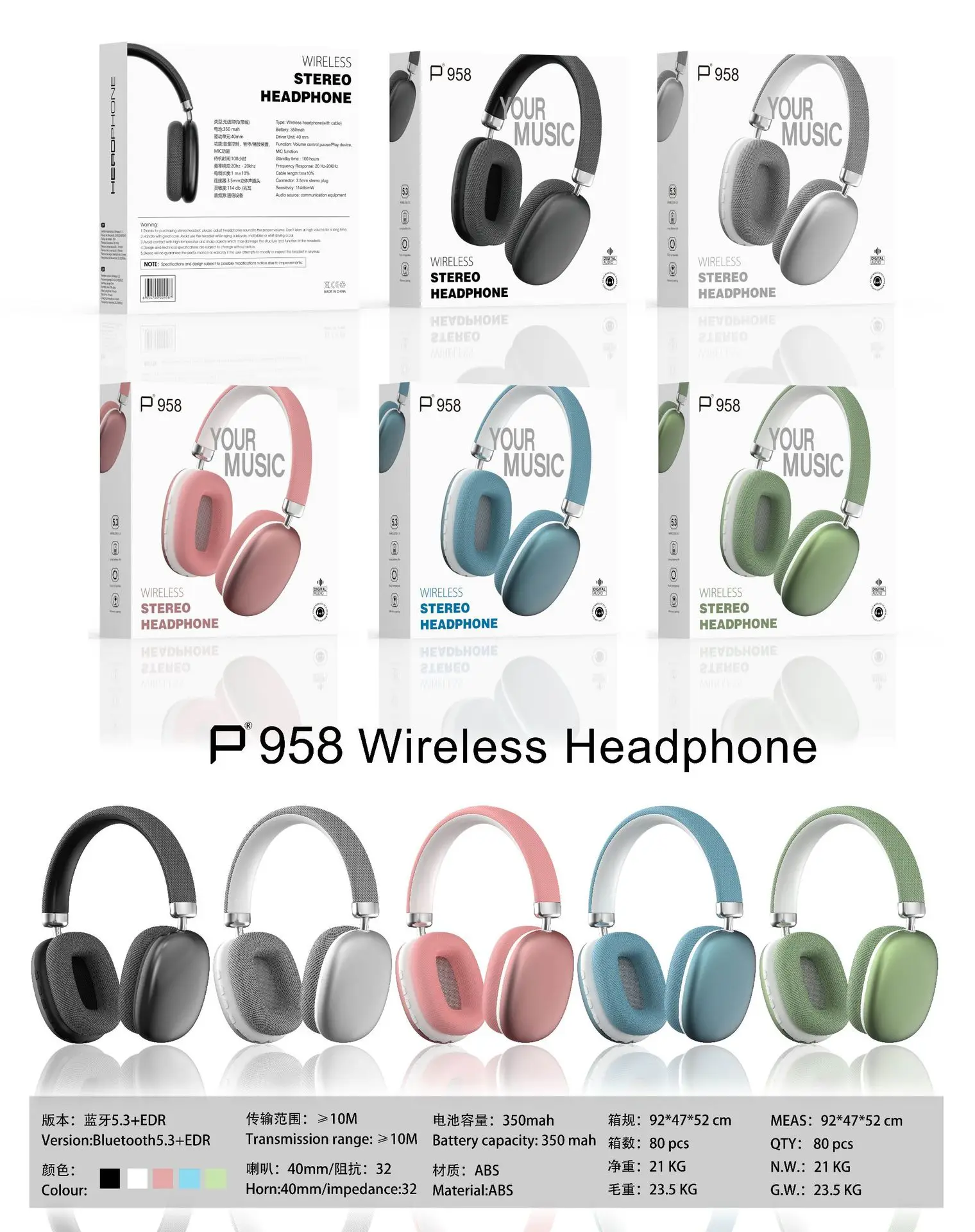 Pink Wireless Bluetooth Headphones Type-C for Students & Gamers β feature 15